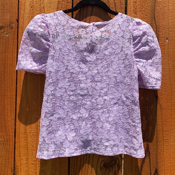 Justice puffy sleeve purple blouse. Size 12 - Picture 4 of 4